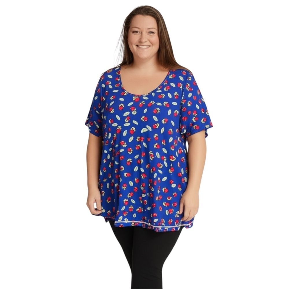 LulaRoe 2XL Floral Tunic Scoop Neck Women's Top